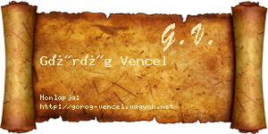 Görög Vencel névjegykártya